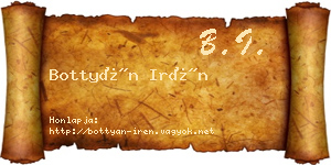 Bottyán Irén névjegykártya